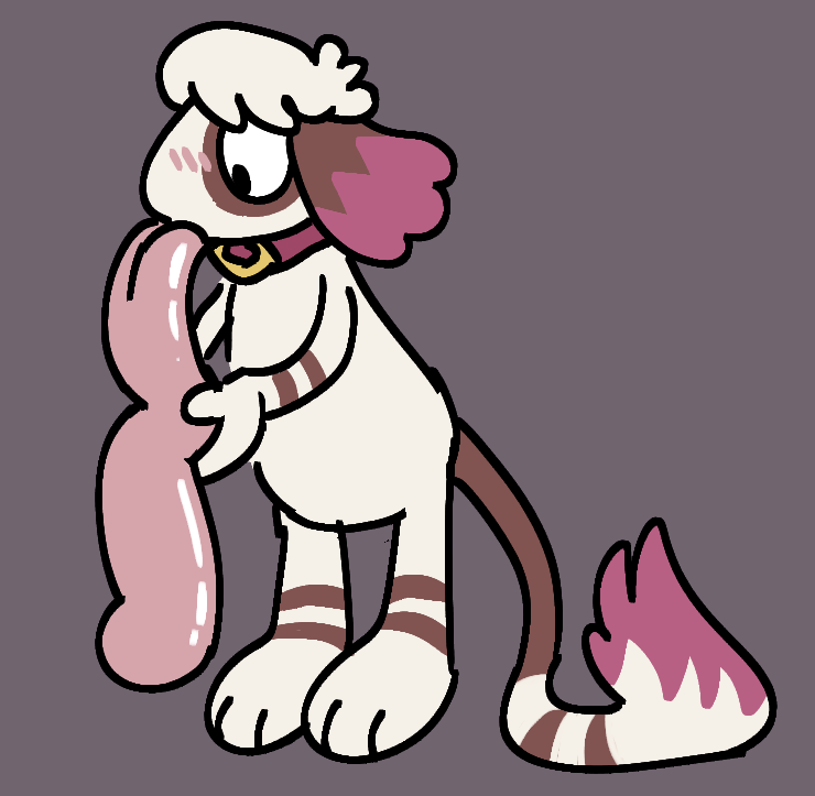 lacey with an extremely long floor-length tongue