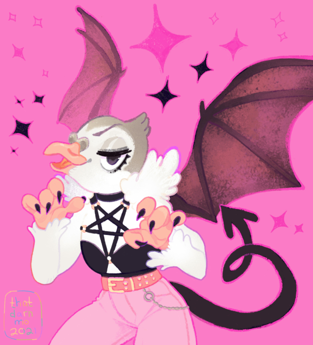 Demon Pk in a pentagram bra